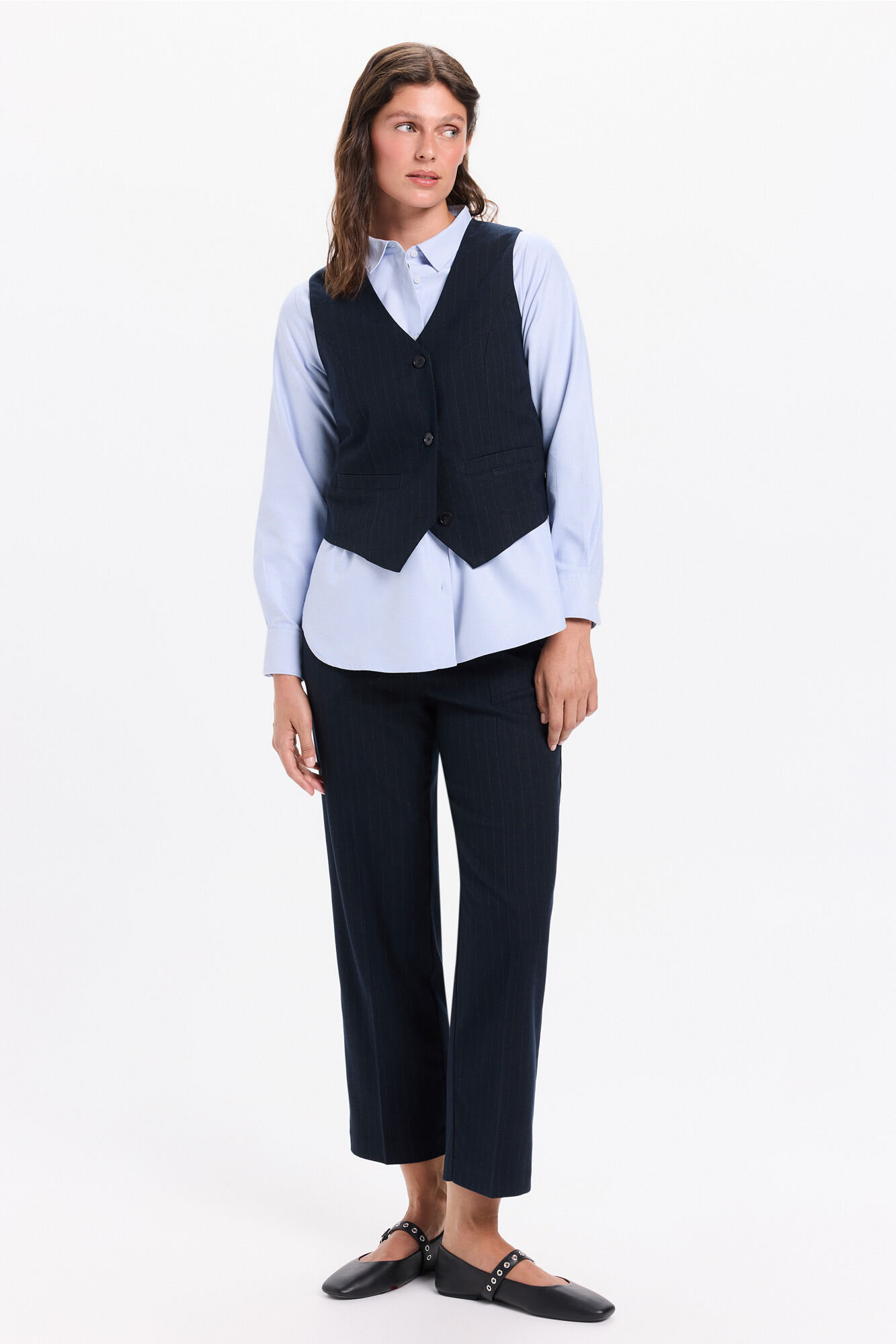 Milano Chaleco sastre de raya sastrero azul marino Navy