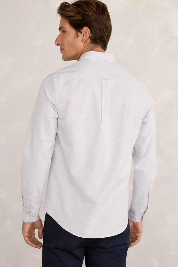 Milano Camisa deportiva Oxford Gris Claro