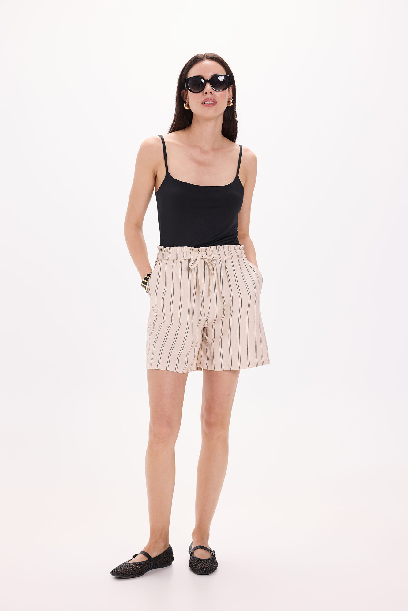 Milano Playera el&aacute;stica con tirantes estrechos Negro