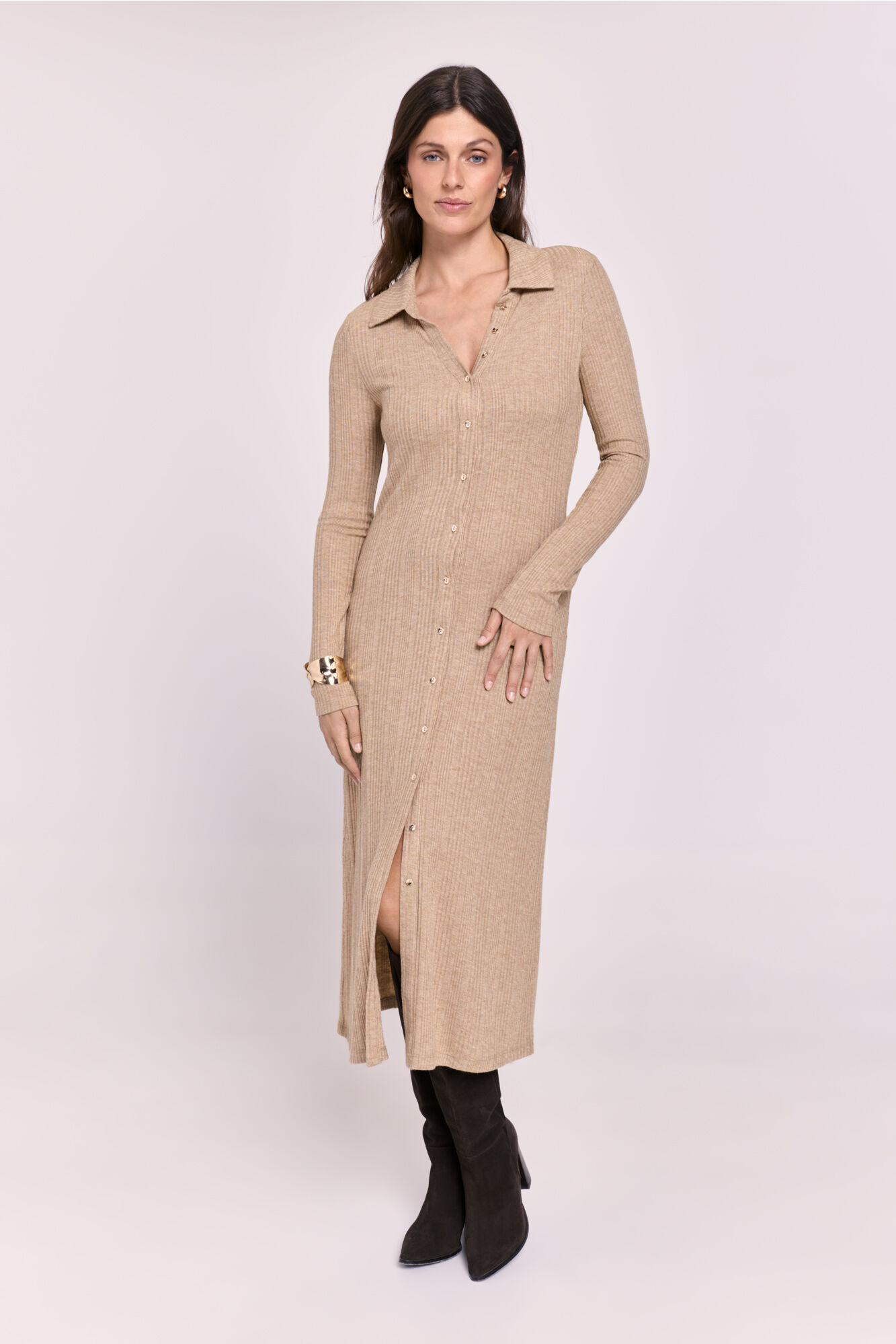 Milano Vestido polo acanalado