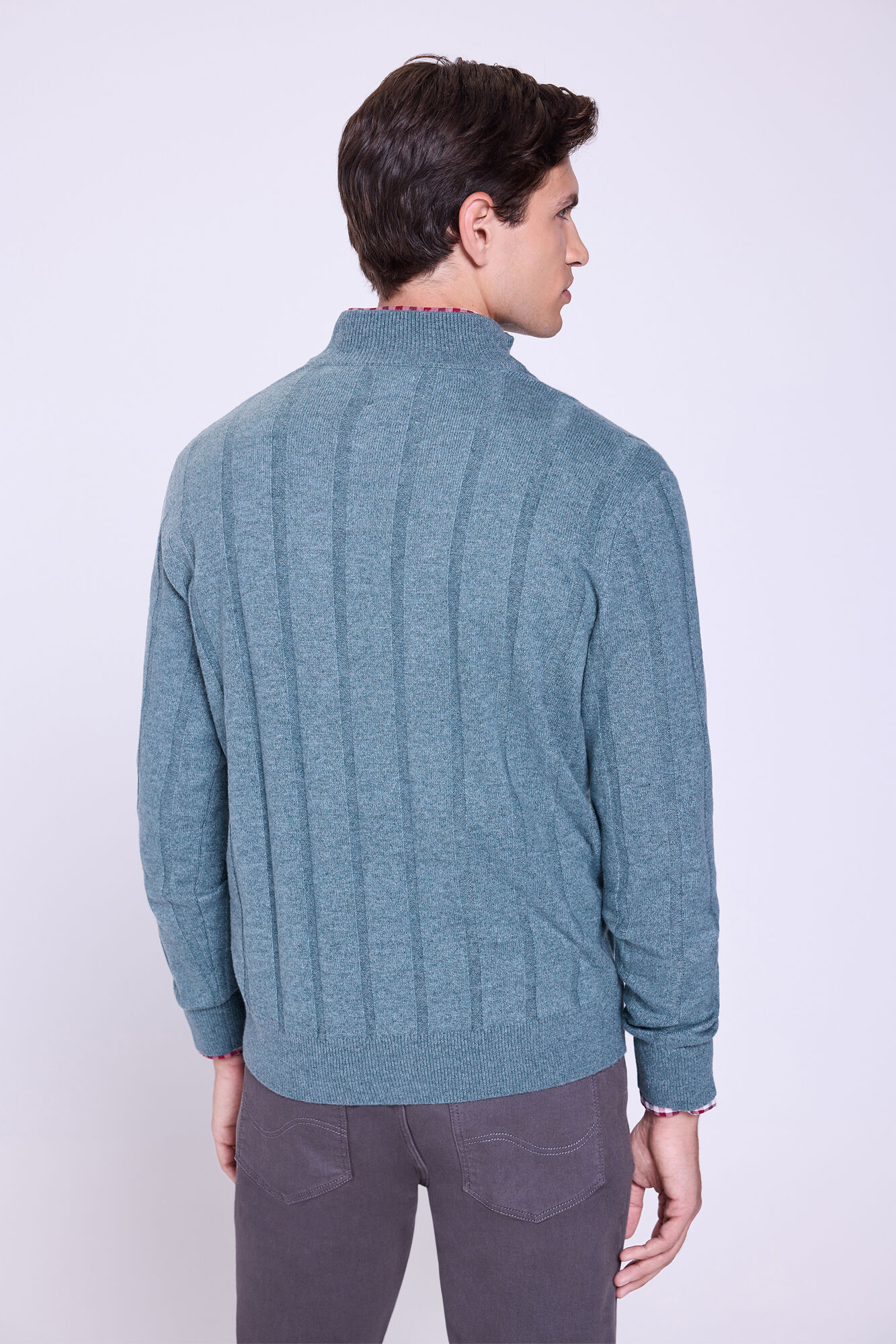 Milano Jersey con cierre de media cremallera Azul turquesa