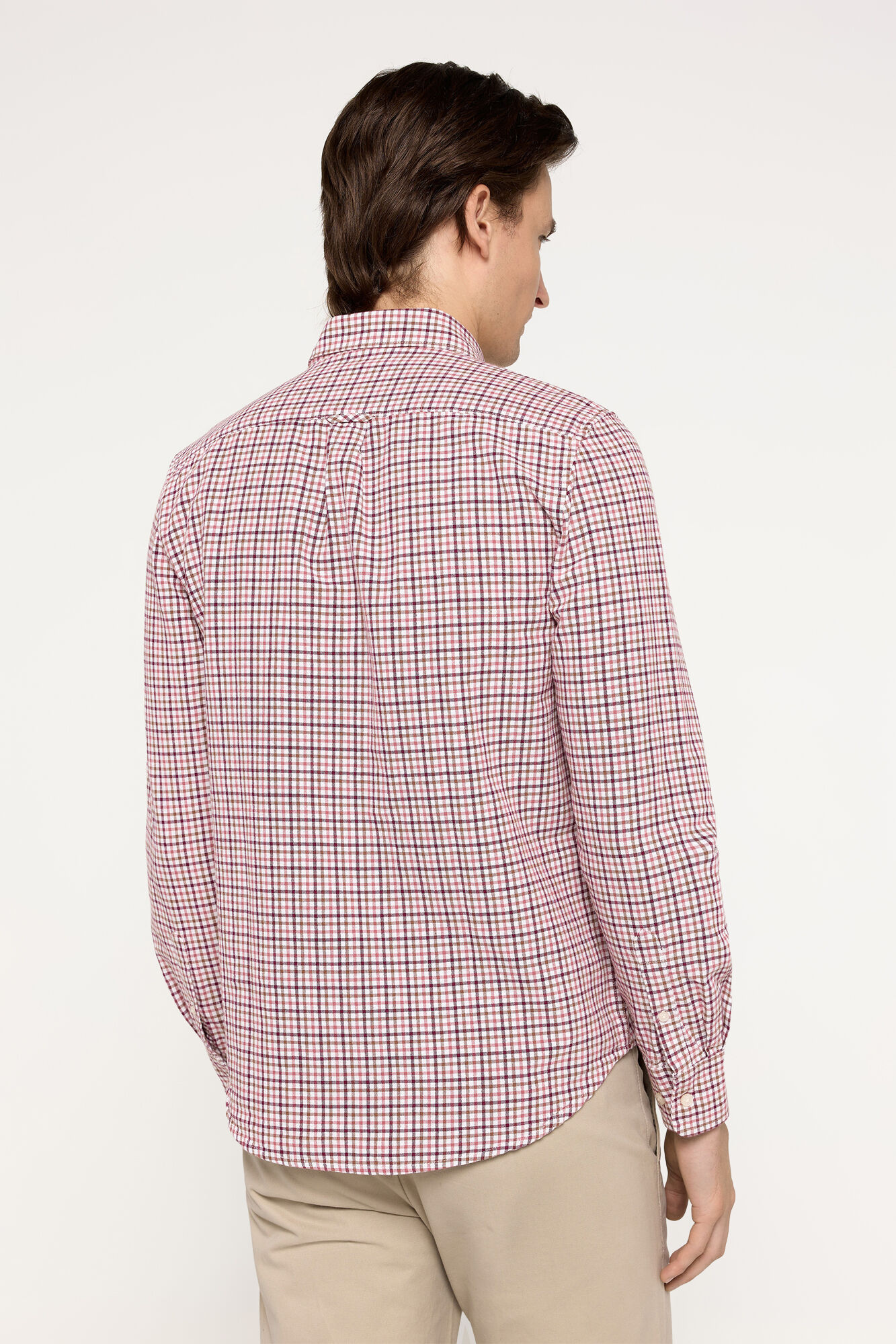 Milano Camisa Oxford Cuadros Granate