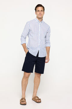 Fifty Outlet Camisa sport a rayas de manga corta Azul