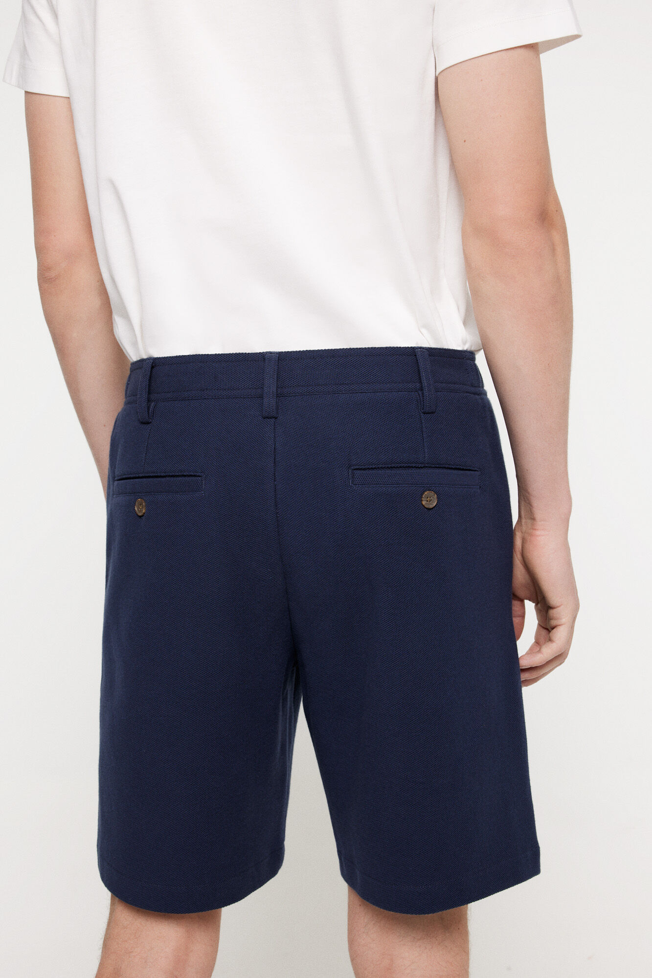 Milano Bermudas aspecto lino. Azul