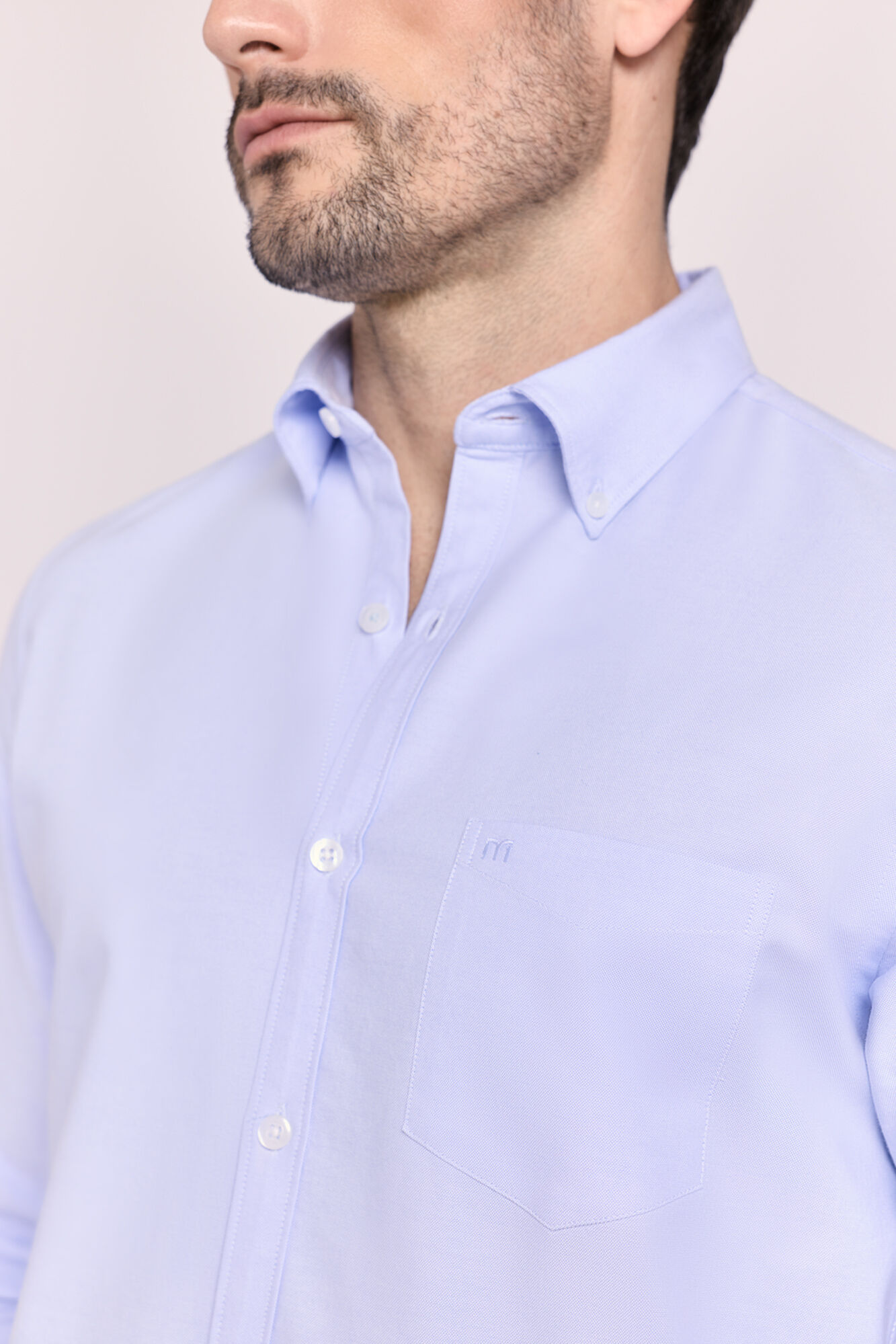 Milano Camisa lisa manga larga Azul Claro