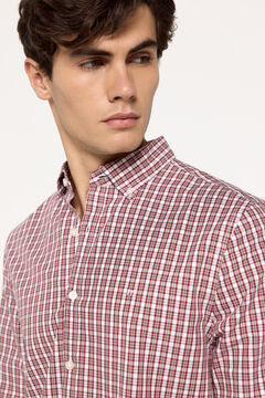 Fifty Outlet Camisa Popelín Cuadros Granate