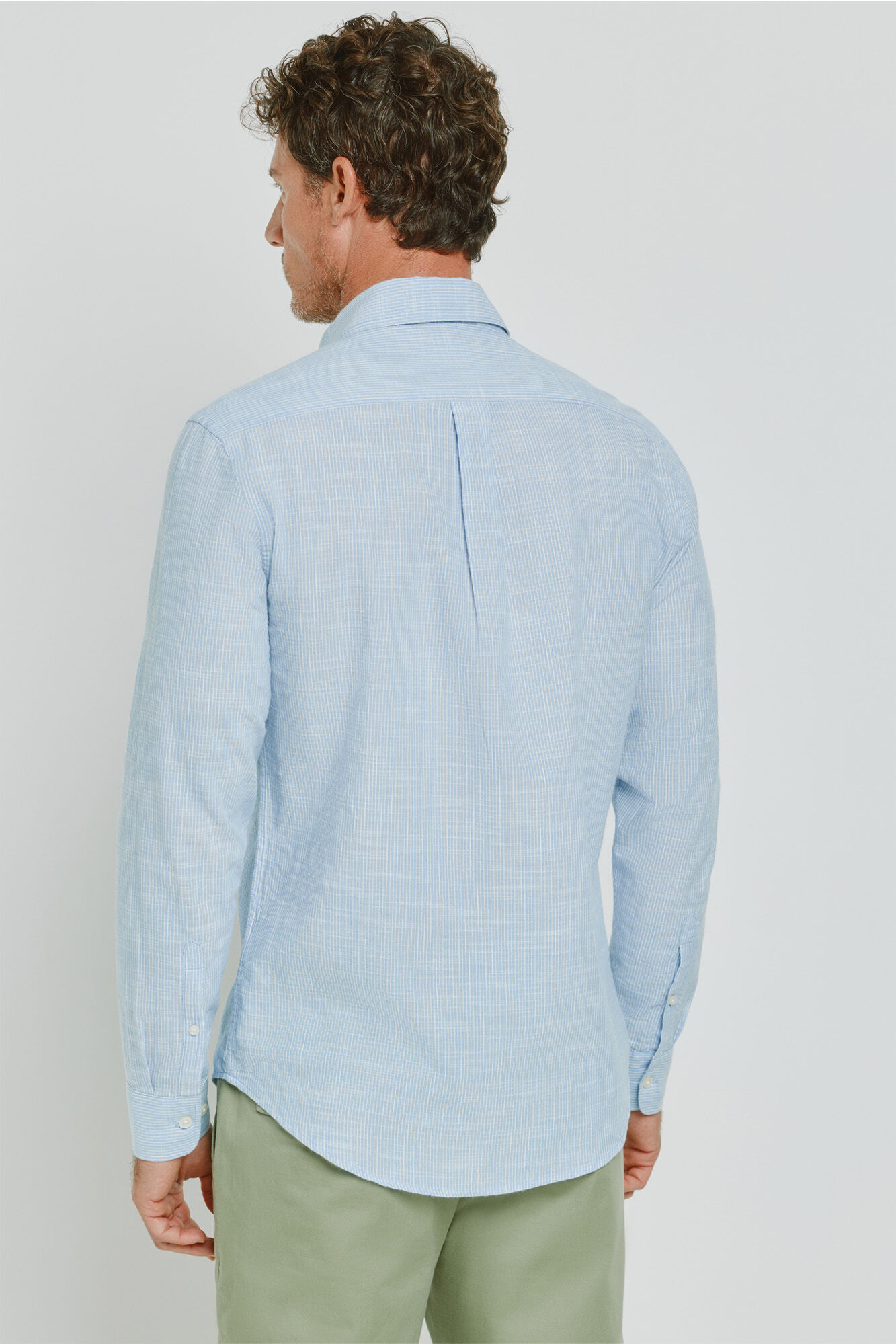 Milano Camisa de rayas manga larga Azul Claro