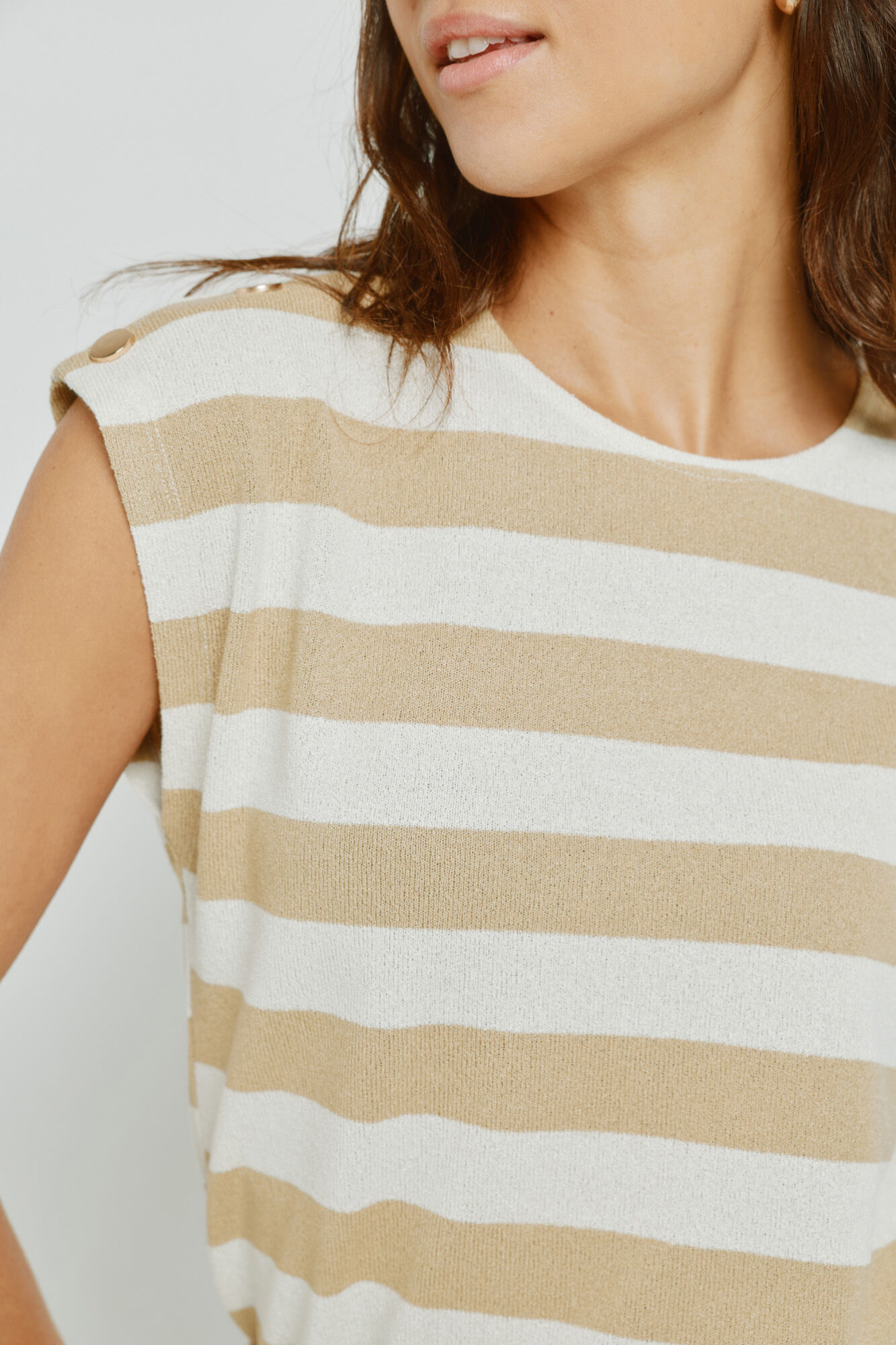 Milano Playera de rayas manga corta Beige
