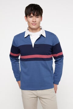 Fifty Outlet Polo Rugby Rayas Azul