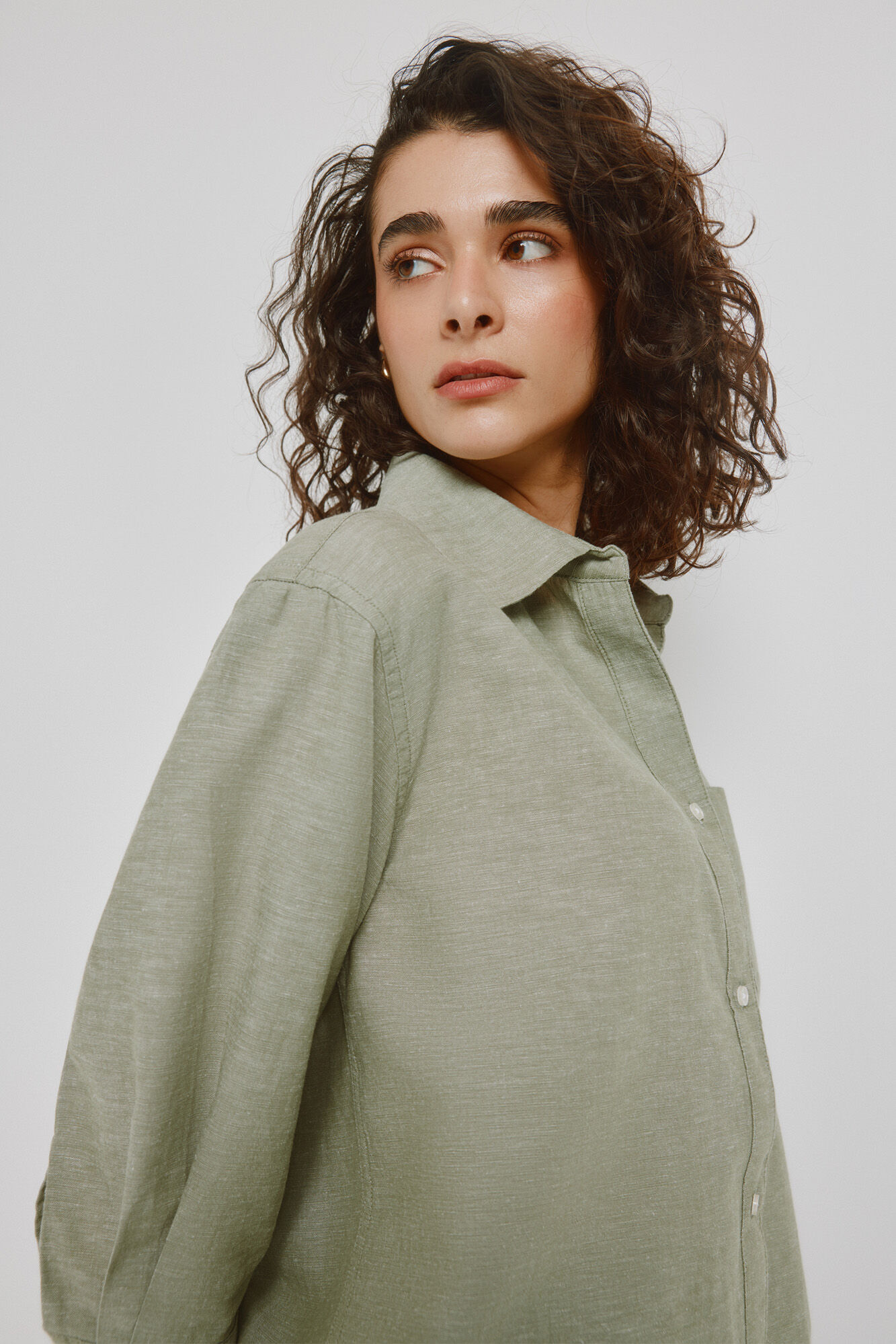 Milano Camisa cuello camisero Kaki Claro