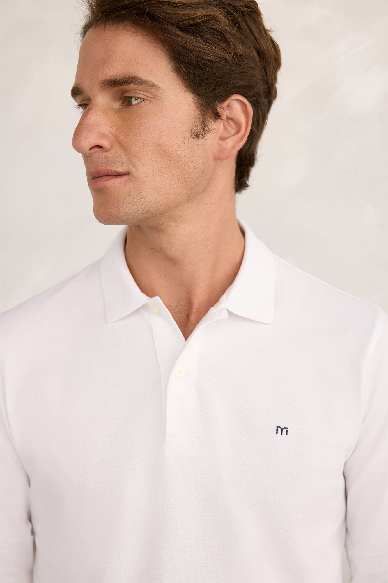 Milano Polo de rugby de manga larga Blanco