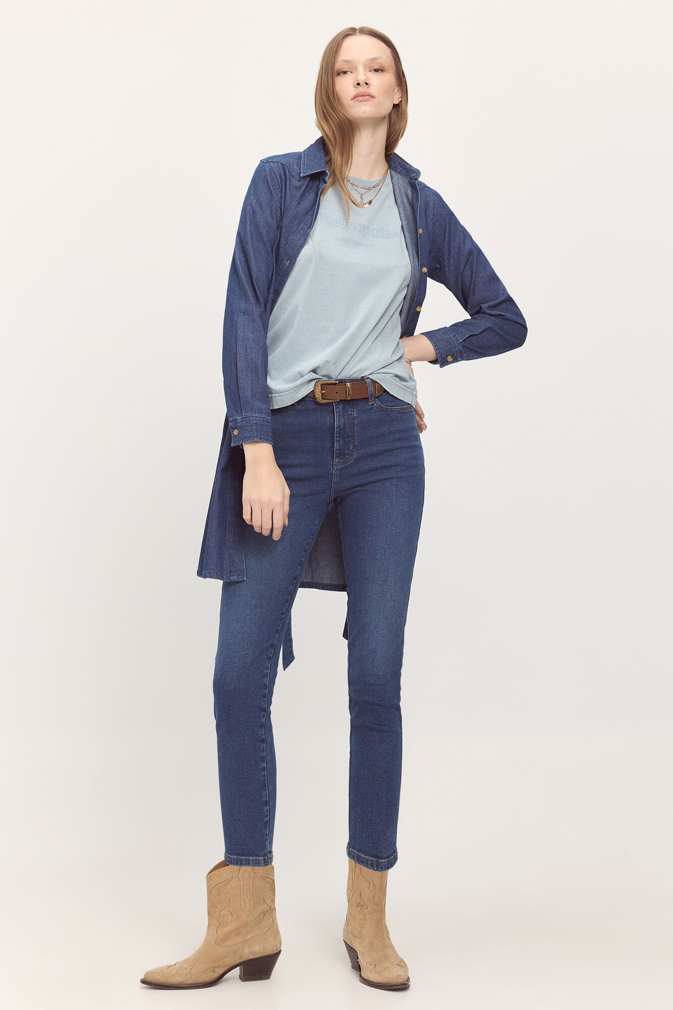 Milano Camiseta efecto lavado estampada Azul