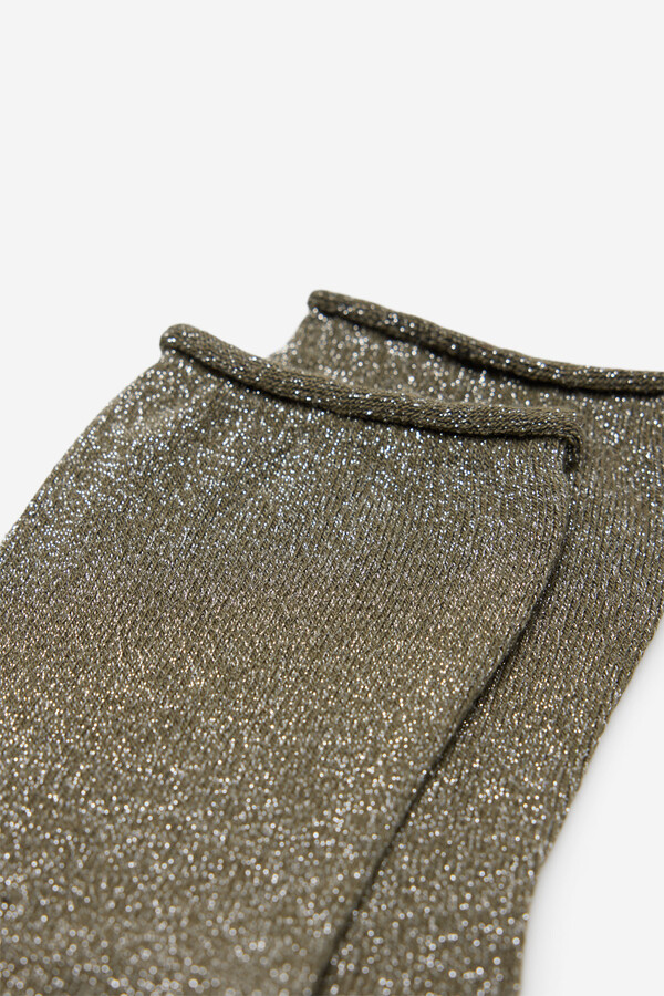 Milano Calcetines de lurex Kaki Oscuro