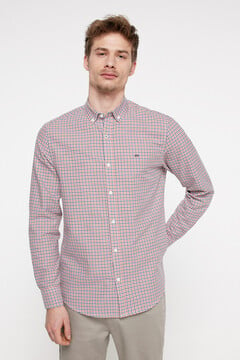 Fifty Outlet Camisa Oxford Cuadros Granate