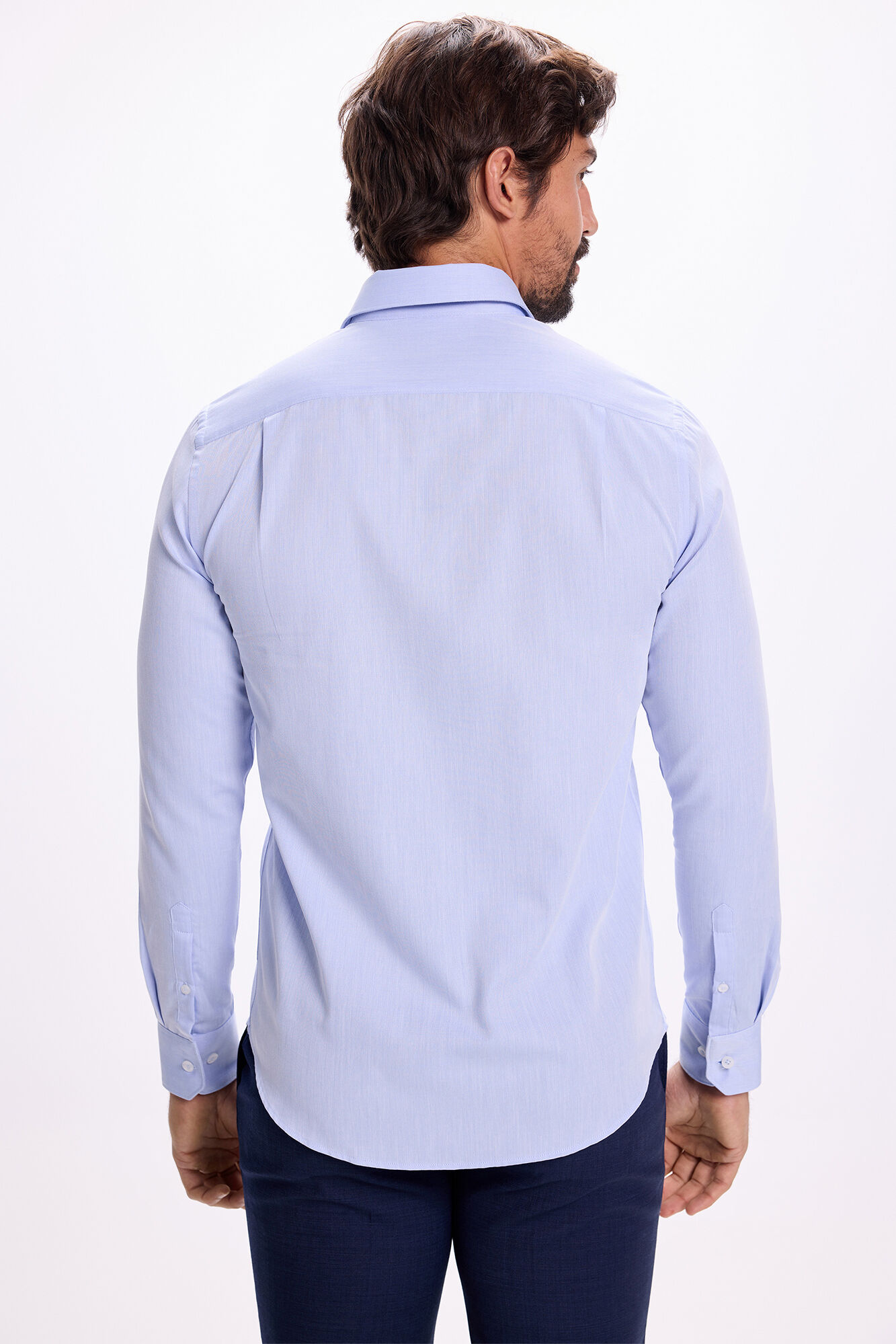 Milano Microestructura de la camisa de vestir Azul