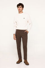 Fifty Outlet Pantalón chino liso Marrón Oscuro