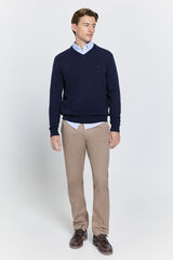 Milano Jersey b&aacute;sico de cuello en PICO Navy