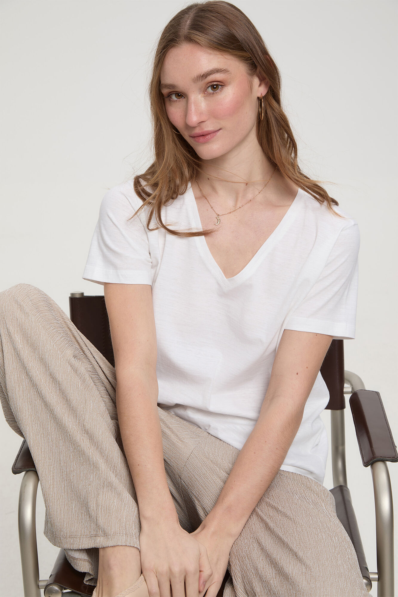 Milano Camiseta cuello pico manga corta