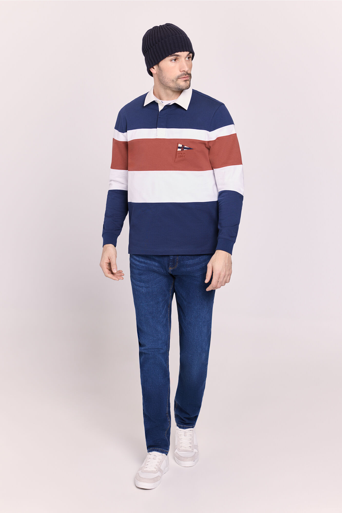 Milano Pantal&oacute;n slim fit de mezclilla Navy