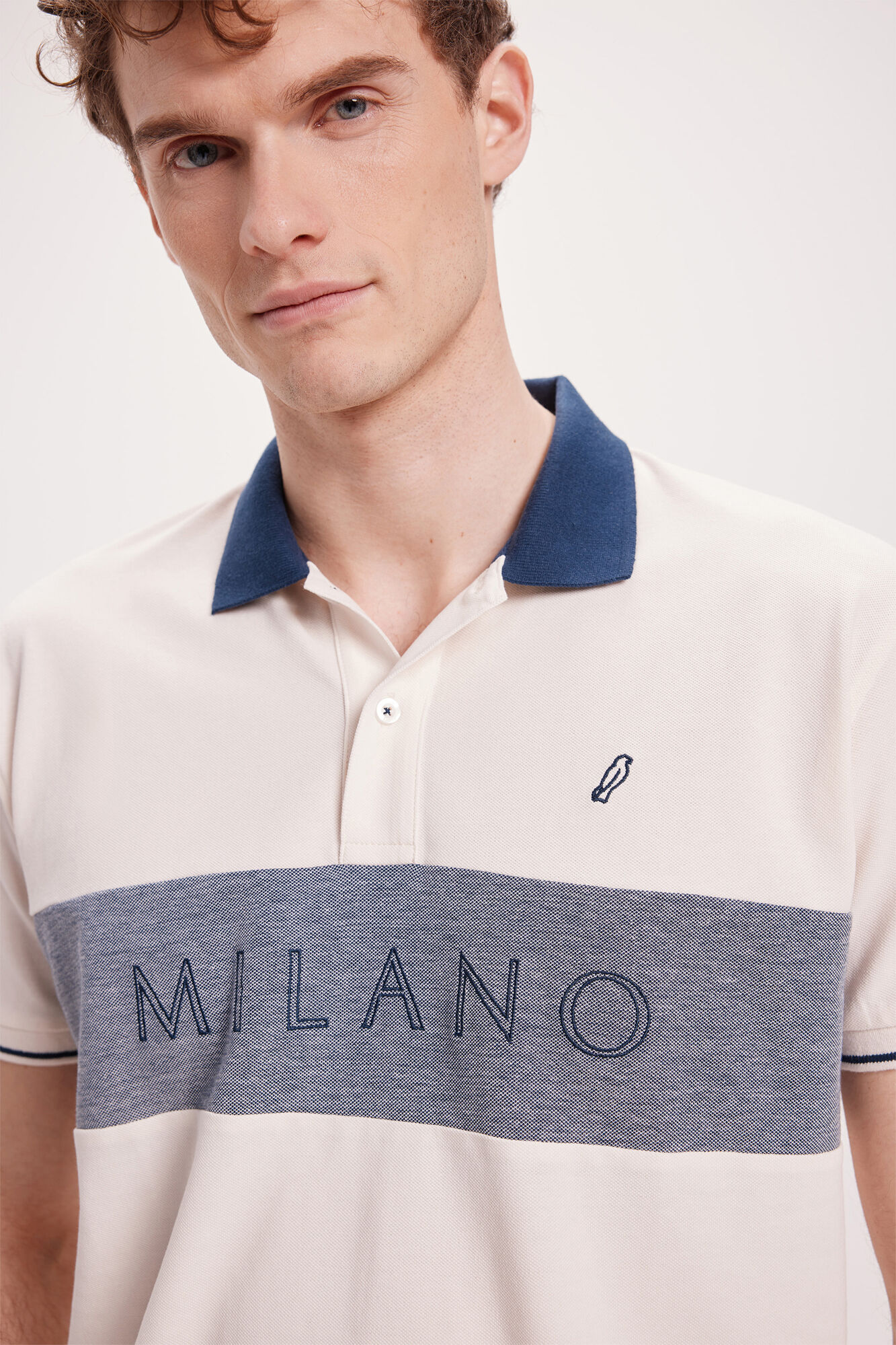 Milano Polo Piqu&eacute; Tejido Contraste Blanco