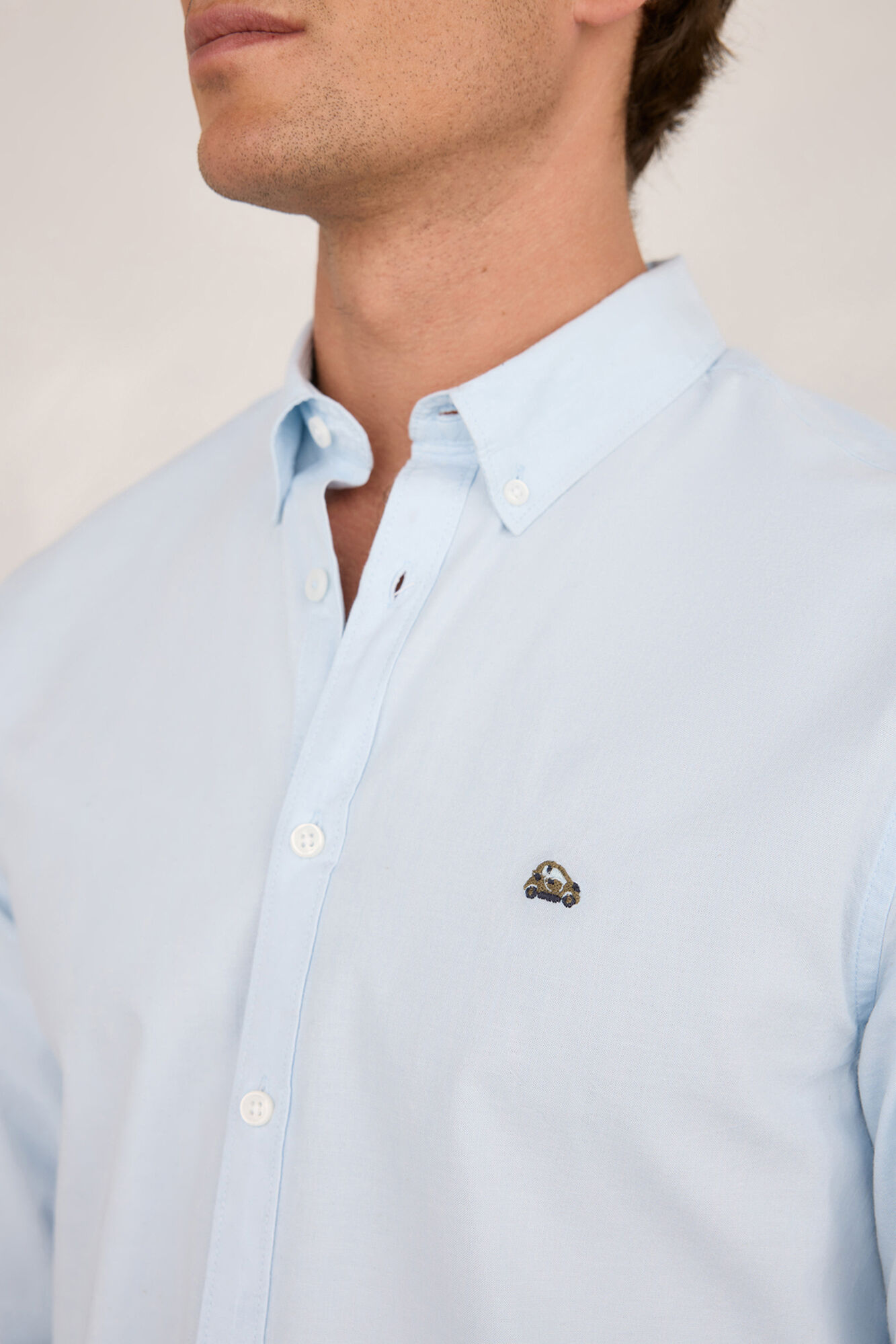 Milano Camisa deportiva con estampado Oxford Azul