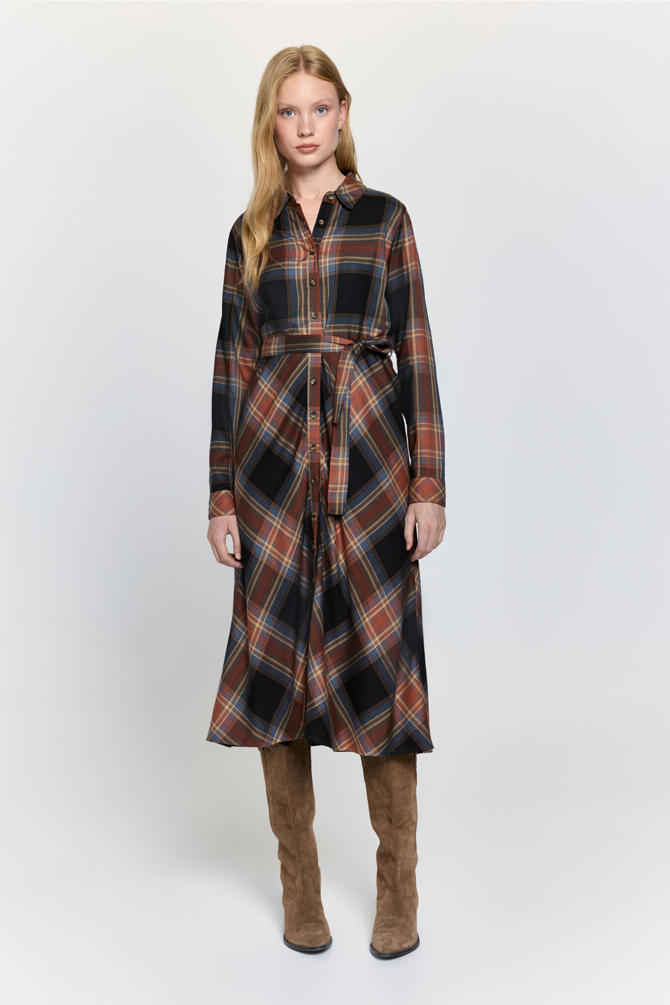 Milano Vestido camisa a cuadros