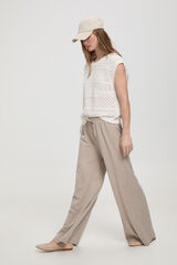 Fifty Outlet Pantalón ancho fluido Beige