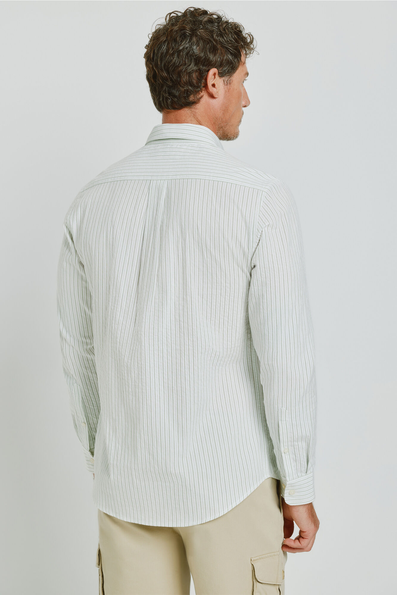 Milano Camisa de rayas manga larga Verde