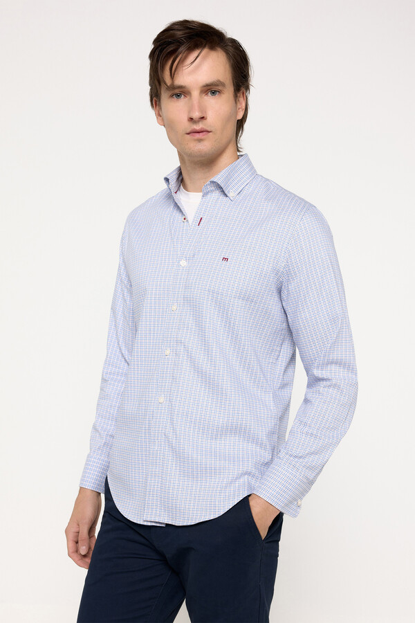 Milano Camisa Stretch Rayas Azul