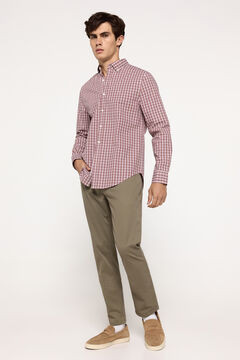 Fifty Outlet Camisa Popelín Cuadros Granate