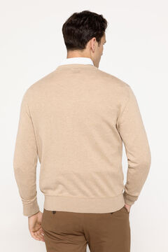 Fifty Outlet Suéter básico cuello pico Beige