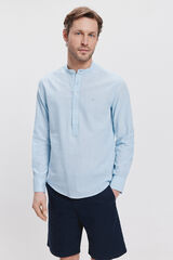Milano Camisa Mao Polera Azul