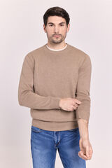 Milano Su&eacute;ter cuello redondo ajustado Beige