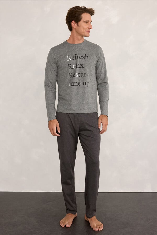 Milano Pijama estampados Gris Claro