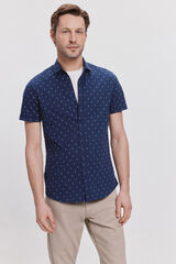 Milano Camisa Piqué estampada Navy