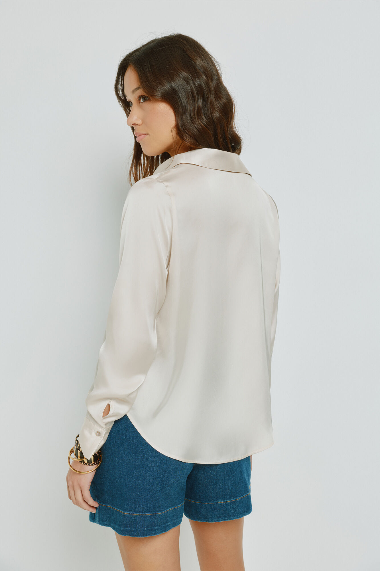 Milano Camisa satinada Beige