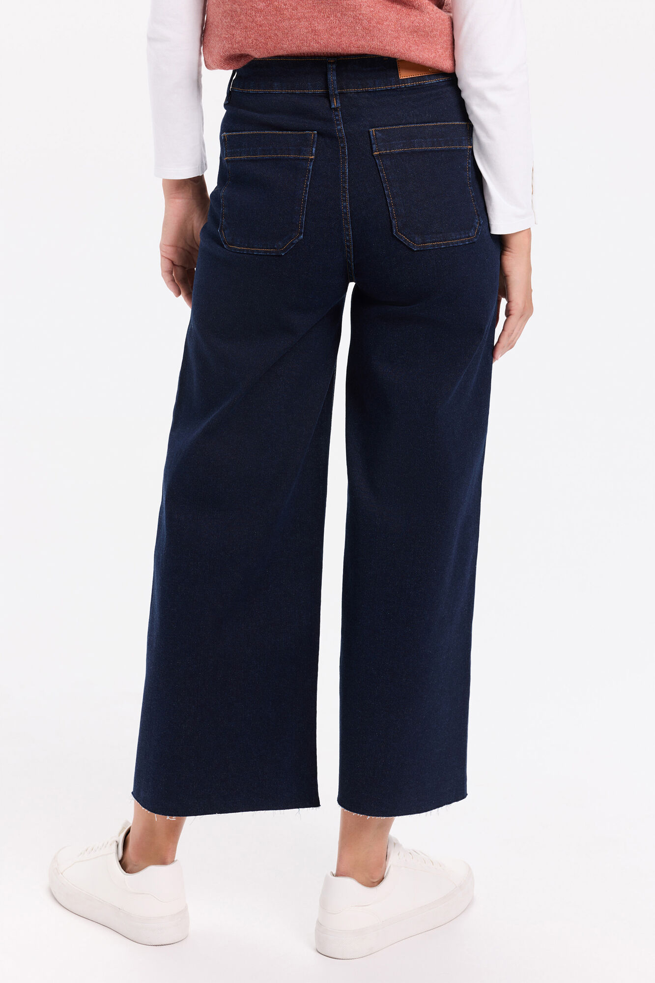 Milano Jeans culotte de tiro alto Navy
