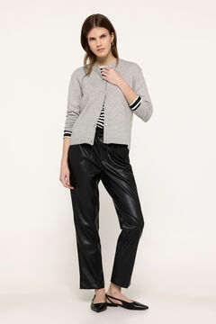 Fifty Outlet Chaqueta de punto tacto suave botones en el delantero Gris Oscuro