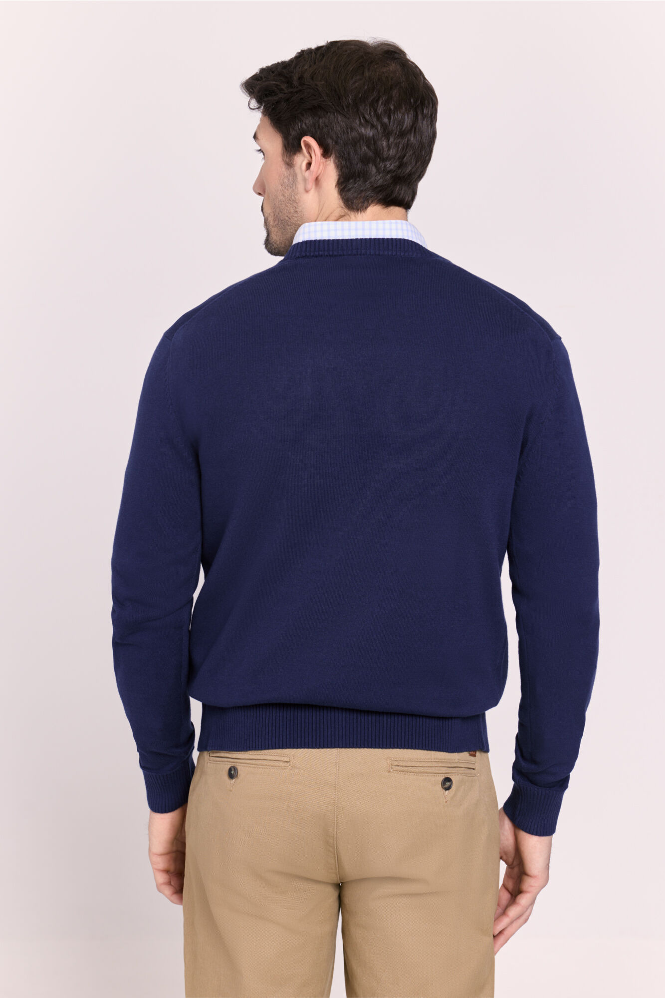 Milano Su&eacute;ter cuello redondo ajustado Navy