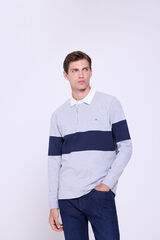 Milano Polo de rugby bicolor Gris Claro