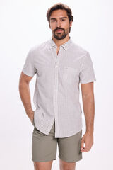 Fifty Outlet Camisa de rayas rayas Kaki Oscuro