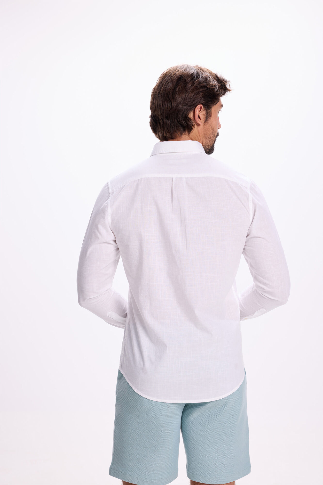 Milano Camisa Slub Lisa Blanco