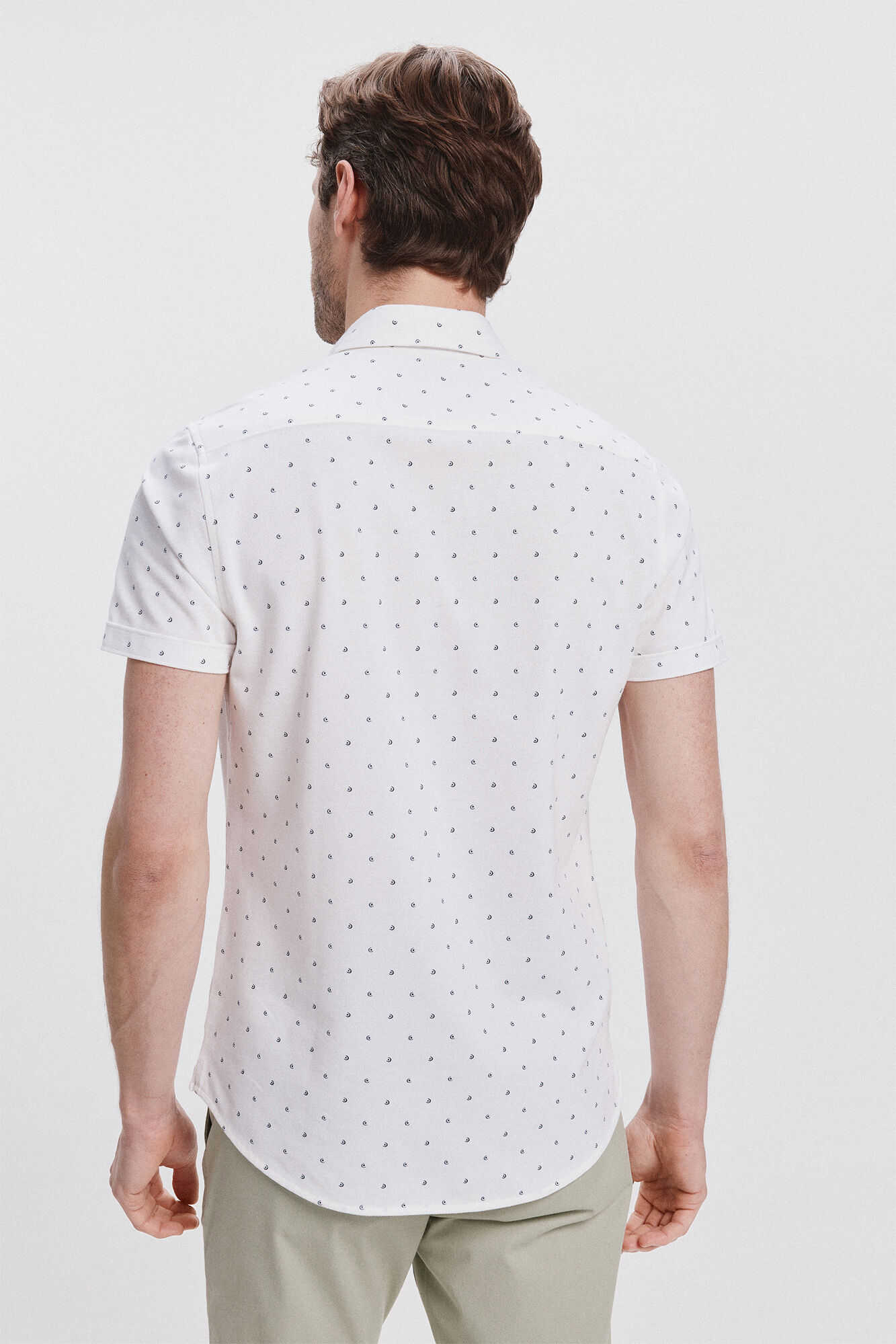 Milano Camisa Piqu&eacute; estampada Blanco