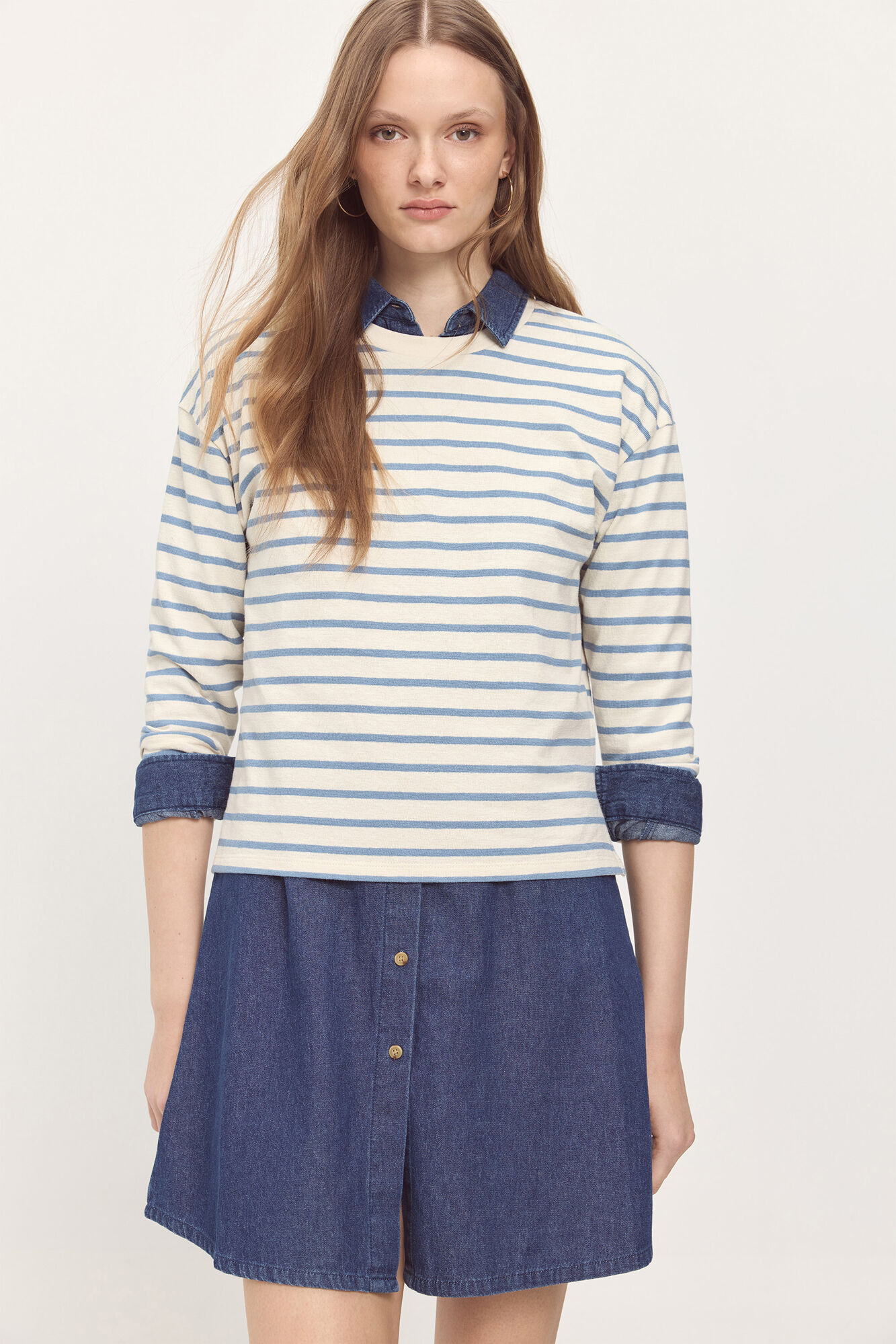 Milano Camiseta heavy cotton de rayas tipo sudadera