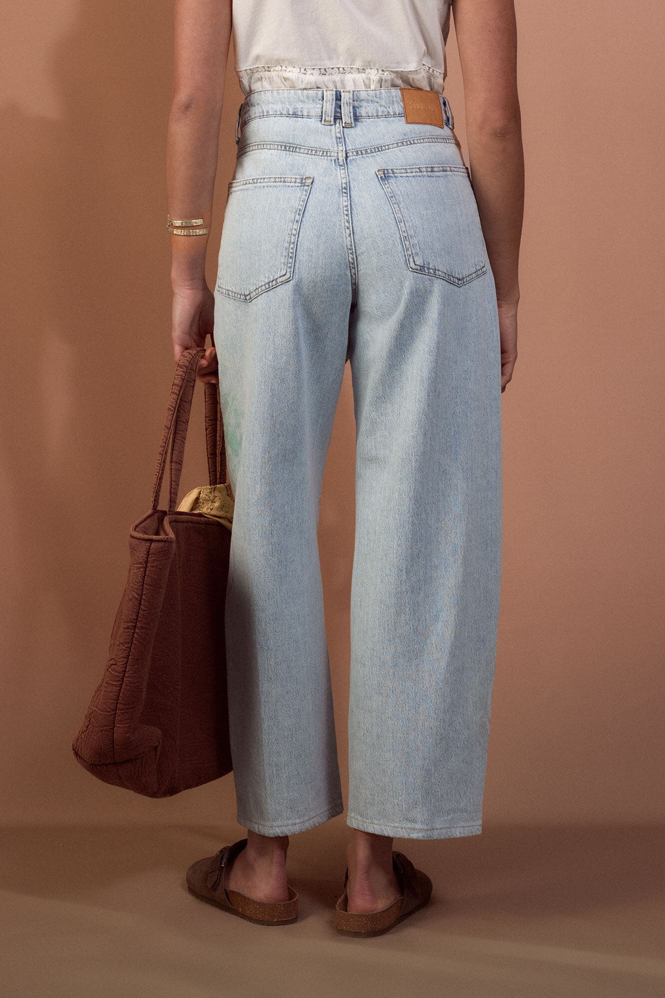 Slowlove Jeans Barrel Estampado Azul