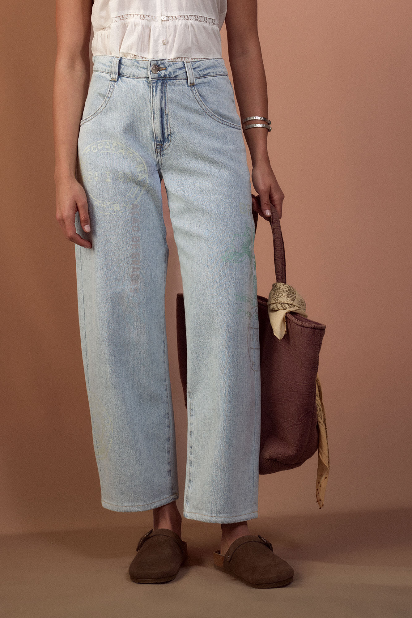 Slowlove Jeans Barrel Estampado