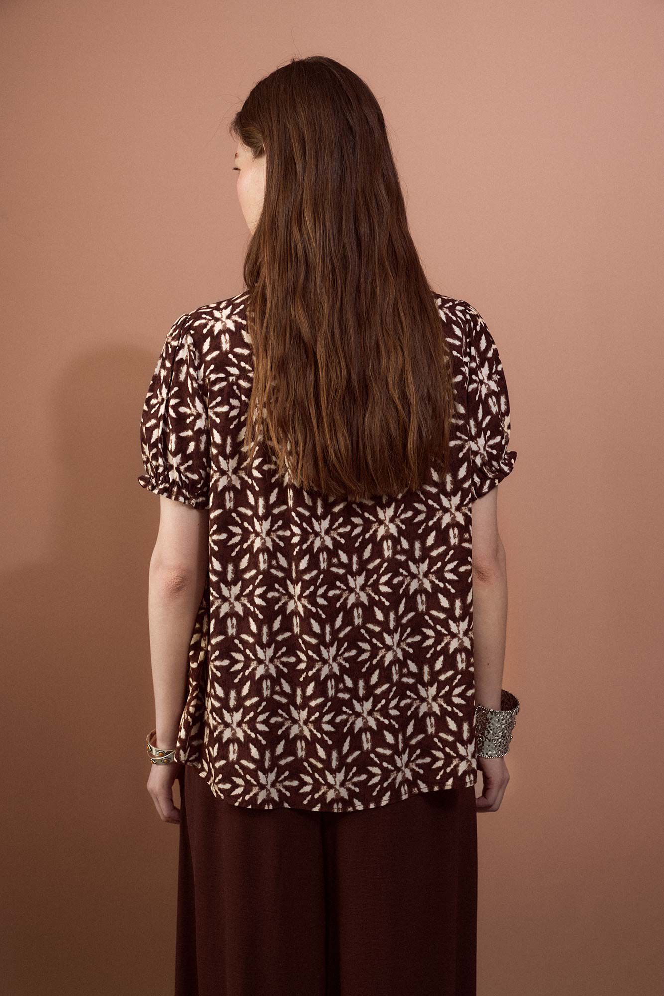 Slowlove Blusa estampada Kaki