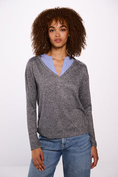 Springfield Playera combinada tacto suave gris