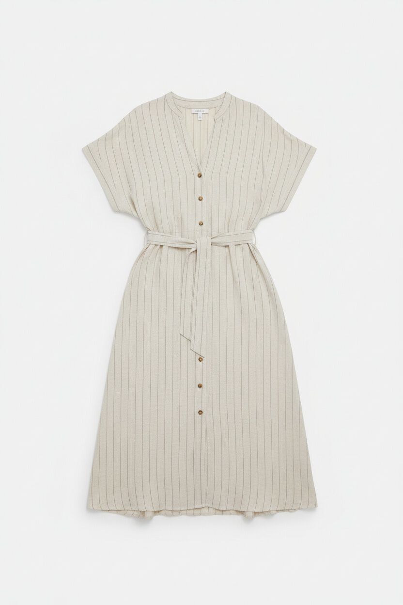 Springfield Vestido camisero de rayas caf&eacute;