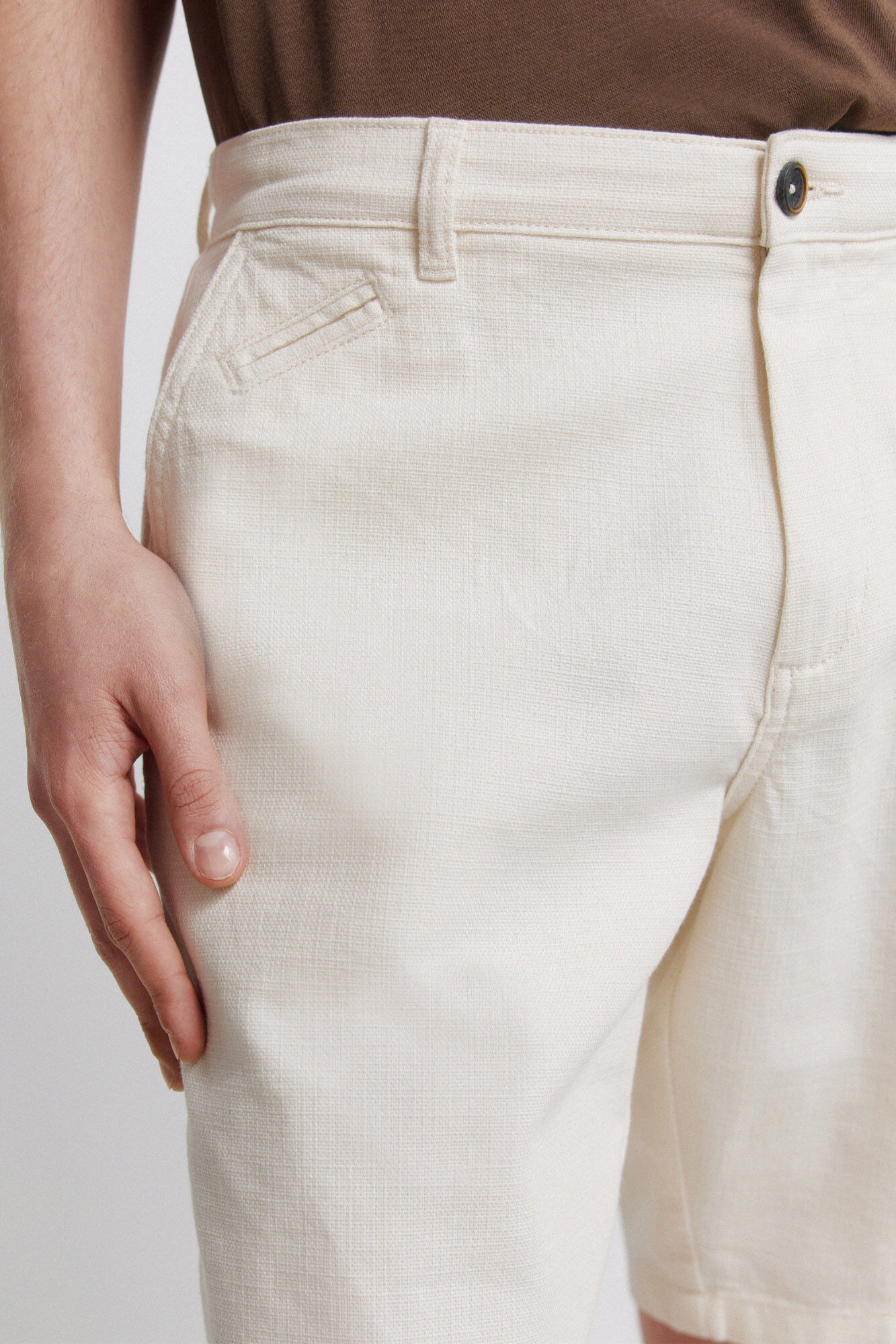 Springfield Bermudas de algod&oacute;n comfort fit blanco